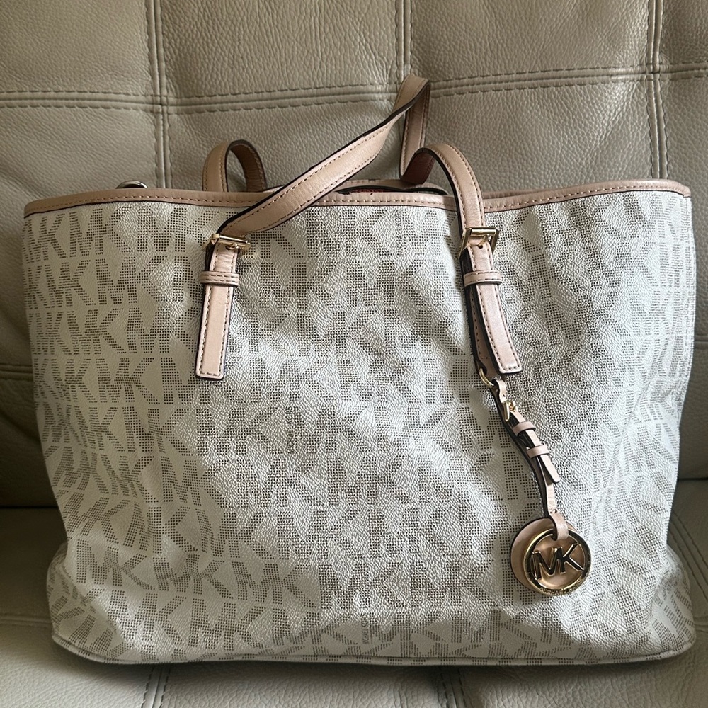 Michael Kors Monogram Cream Tote